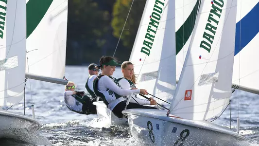 Payton Thompson and Elise Donovan sailing on Mascoma Lake
