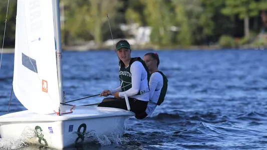 Elise Donovan and Payton Thompson sailing on Mascoma Lake