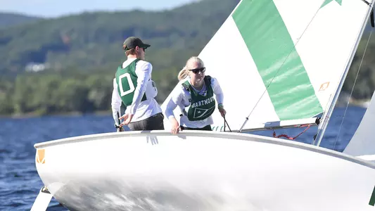 Ryan Goldstein and Eliza Crocker sailing on Mascoma Lake