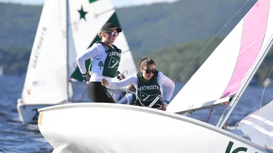 Gray Hemans and Caroline Oyster sailing on Mascoma Lake