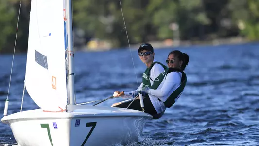 Nick Hurley and Maya Nguyen sailing on Mascoma Lake