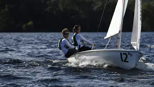 Rob Mailley and Lynne Li sailing on Mascoma Lake