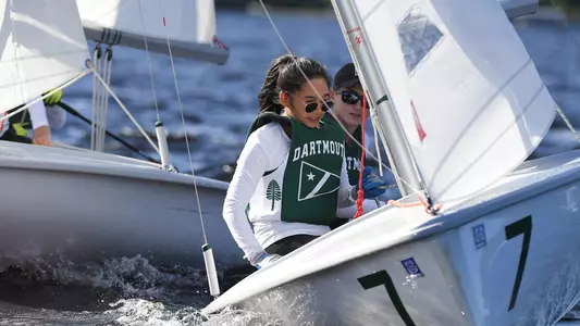 maya Nguyen and Nick Hurley sailing on Mascoma Lake