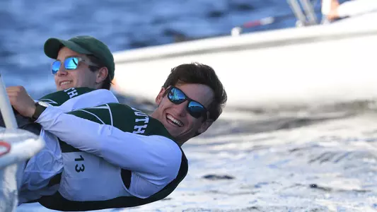 James Paul and Drew Clutterbuck sailing on Mascoma Lake