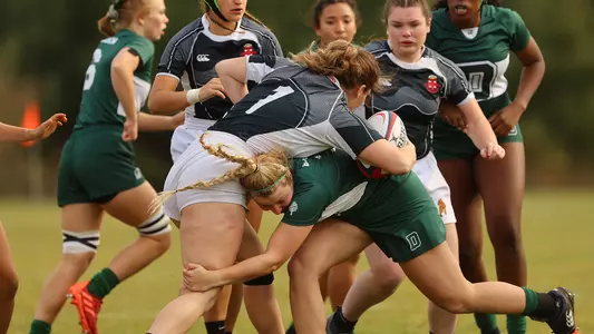 Isabella Huschitt women's rugby NIRA action against Brown