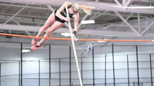 Chloe Taylor jumping at Harvard track meet