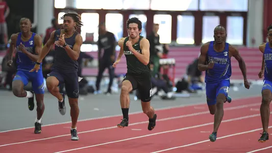 Myles Epstein running at Harvard track meet