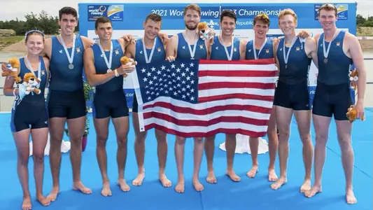 Jacob Hudgins (third from right) and William Bender (far right)