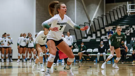 Karen Murphy volleyball action versus New Hampshire