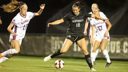 Grace Faulkner women's soccer action versus Kansas