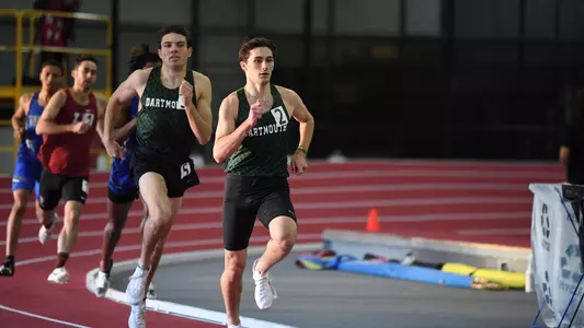 DJ Matusz men's track competing against Harvard