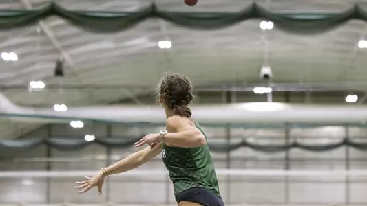 Gabriela Fasanelli women's track meet action in Leverone fieldhouse