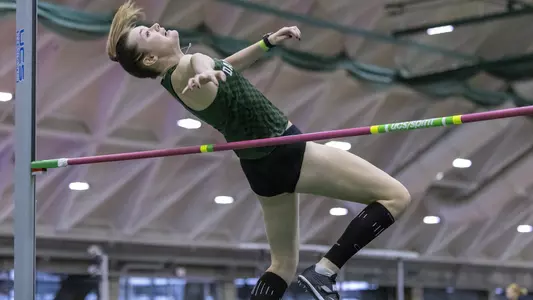 Maeve Conneely women's track meet action in Leverone fieldhouse