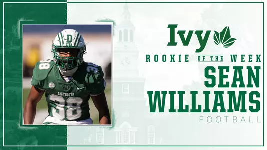 Sean Williams, Ivy League Football Rookie of the Week, Oct. 10, 2022