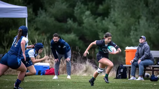 Anjali Pant women's rugby action versus Quinnipiac