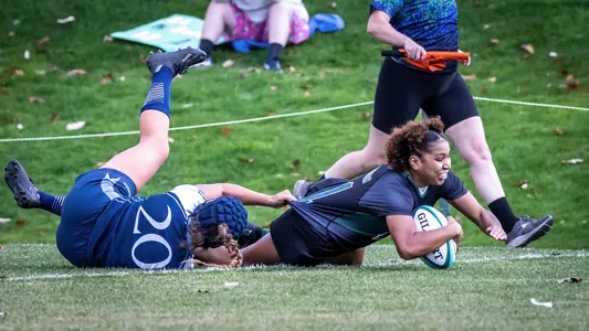 Simone Bautista women's rugby action versus Quinnipiac