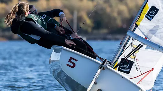 Maddie Hawkins and Aisling Sullivan sail in Urn Regatta