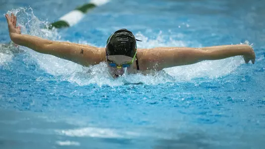 Susannah Laster women's swim action day one of Ramsden Invite