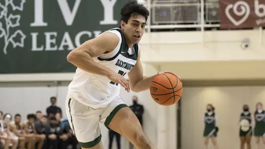 Aaryn Rai on his way to a career-high 27 points against Penn, Feb. 26, 2022