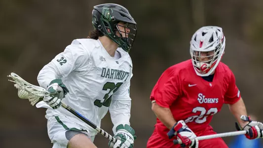 Cooper Higgins men's lacrosse action versus St. Johns