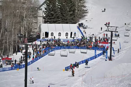 Finish Line at the 2022 NCAA Championship Slalom race