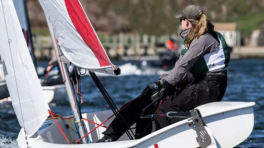 Taylor Eastman sailing for the Dellenbaugh Trophy