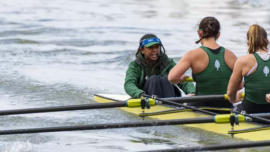The Cornell Big Red women’s rowing team competes against Dartmouth and Brown on Saturday, April 23, 2022 in the Cayuga Lake Inlet in Ithaca, NY.