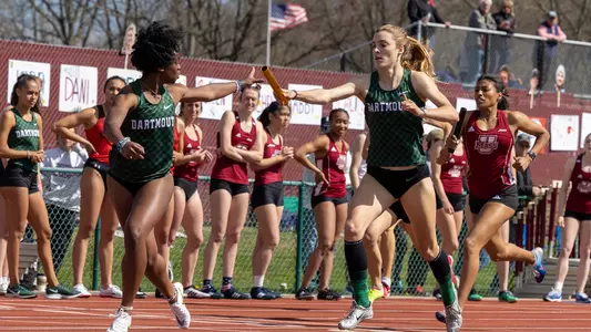 Cori Hoffer women's track action at Massachusetts