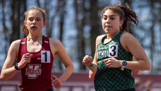 Emma Kerimo women's track action at Massachusetts