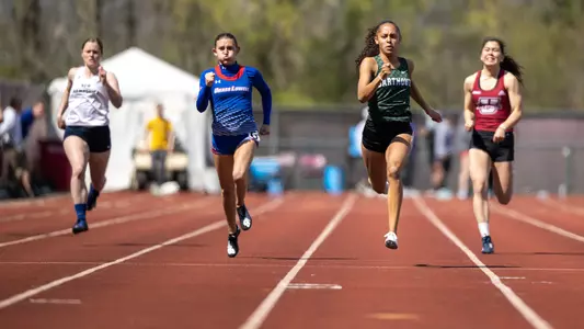 Maya Bryson women's track action at Massachusetts