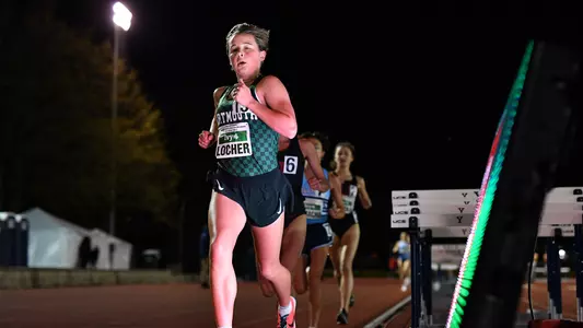 Madeleine Locher running at Outdoor Heps, May 7, 2022