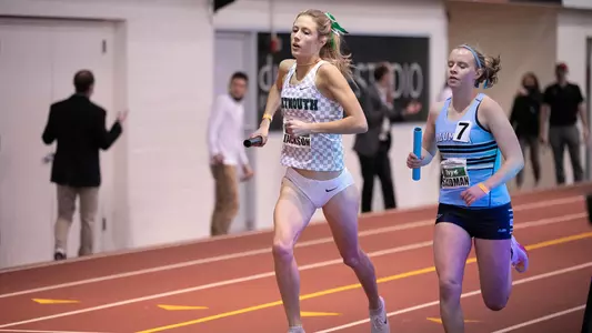 Annie Jackson competing at indoor heptagonal championship