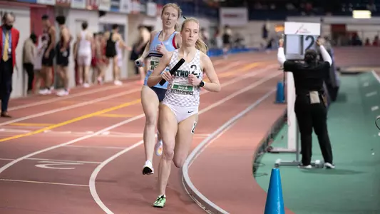 Bella Pietrasiewicz competing at indoor heptagonal championship