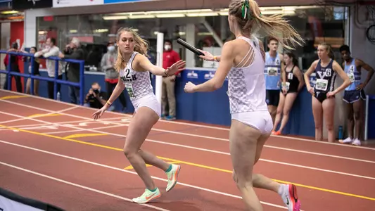 Emily Levonas competing at indoor heptagonal championship