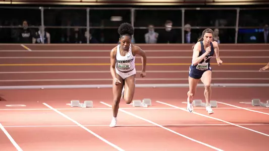 Joy Enaohwo competing at indoor heptagonal championship