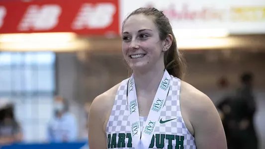 Julia Reglewski competing at indoor heptagonal championship