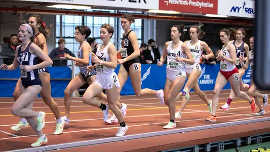 Madeleine Locher competing at indoor heptagonal championship
