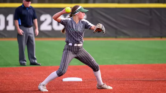 Kate Farren softball action versus Cornell