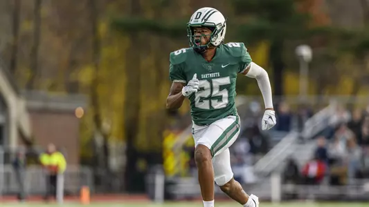 Tyron Herring charges down the field against Cornell, Nov. 13, 2021