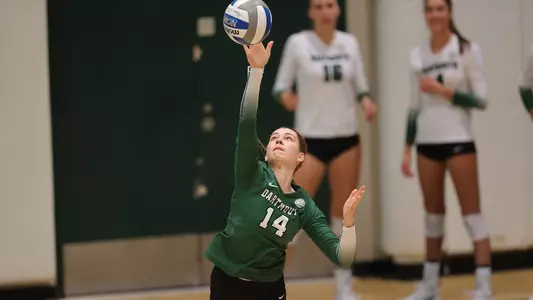 Emma Engstrom volleyball action versus Merrimack