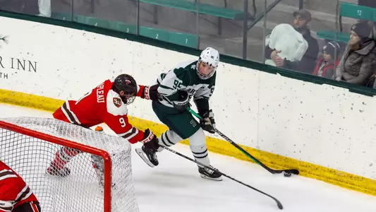 Alex Krause men's hockey action vs. St. Lawrence, Jan. 13, 2023