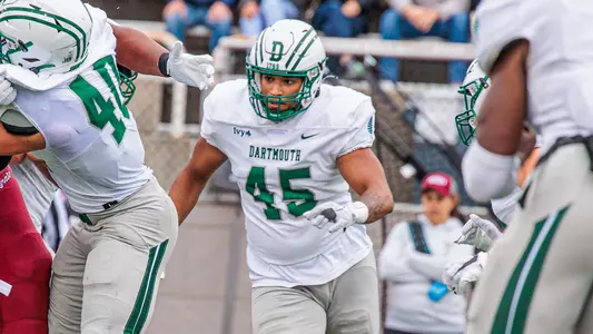 Joe Onuwabhagbe tracks the ball carrier at Colgate, Oct. 14, 2023