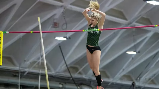 Chloe Taylor Pole vaulting on Day One of Heps championship
