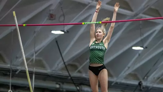 Chloe Taylor Pole vaulting on Day One of Heps championship