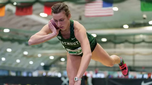 Gabriella Fasanelli shot put on Day One of Heps championship