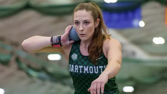 Julia Reglewski shot put on Day One of Heps championship