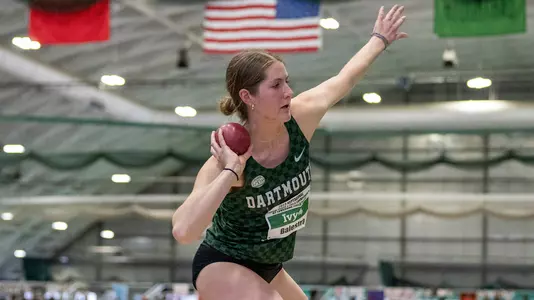 Mia Balestra shot put on Day One of Heps championship