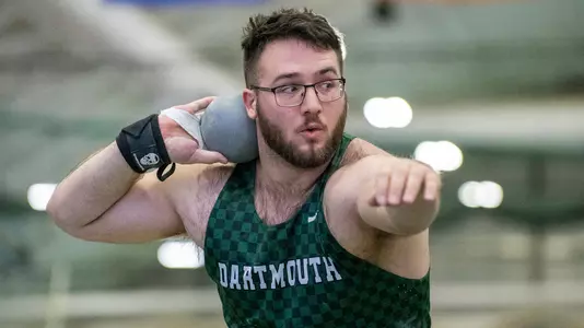 Michael Gabriel shot put on day one of Heps Championship