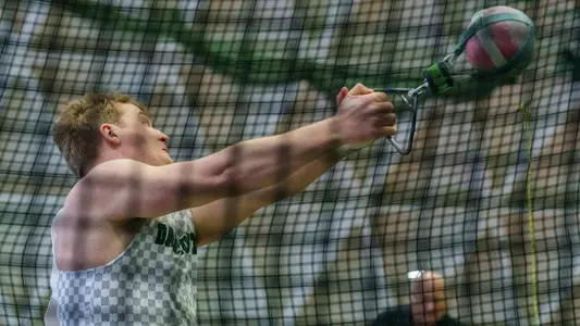 Jake Dalton throwing on Day Two of Heps Championship