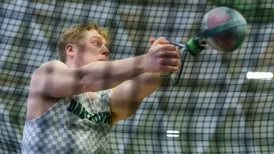 Jake Dalton throwing on Day Two of Heps Championship